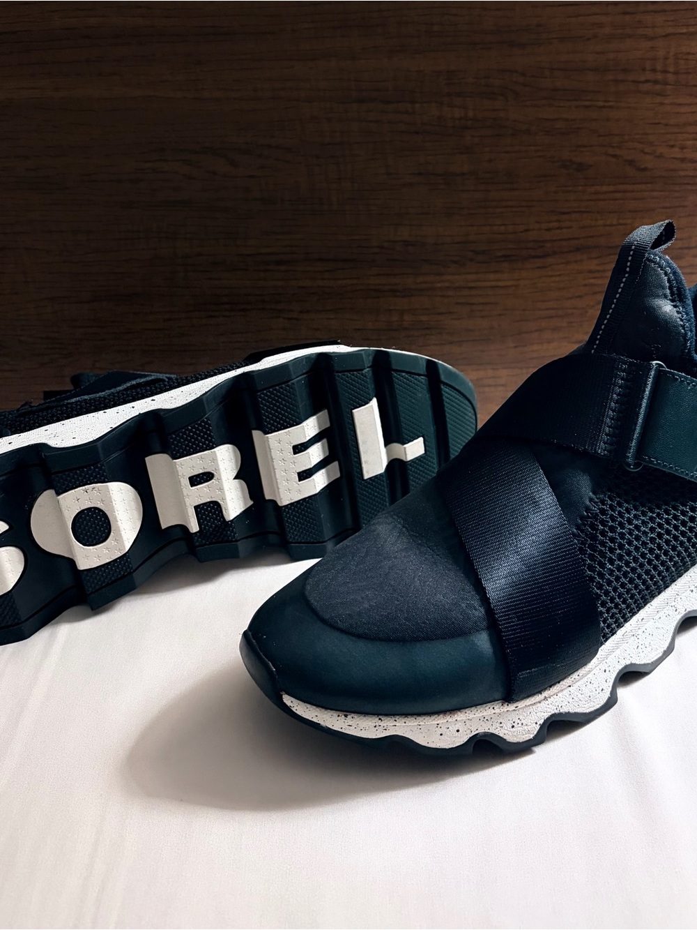 Sorel Men’s Black and White Slip-On Athletic Sneakers